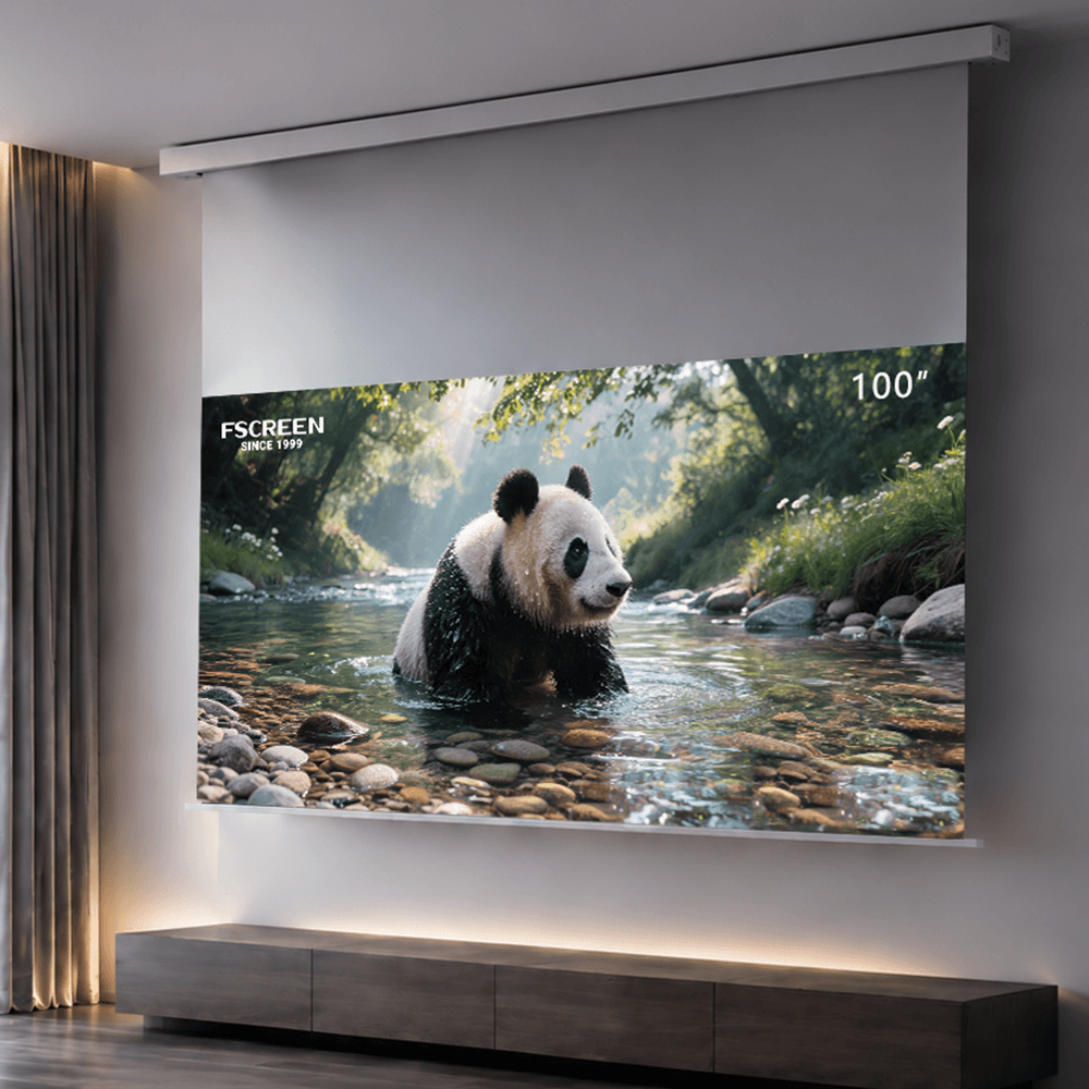 Iris Series Fresnel ALR Motorized Drop Down Projection Screen -100 Inch
