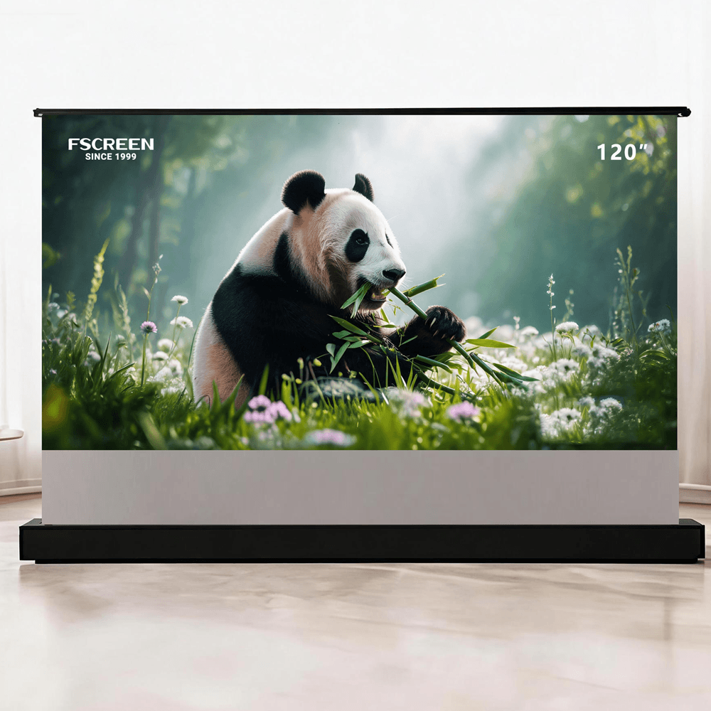 Iris Series Fresnel ALR Motorized Floor Rising Projection Screen -120 Inch