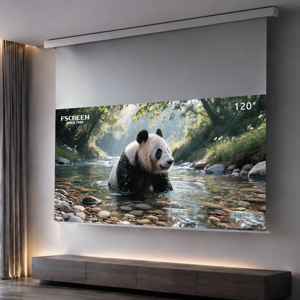 Iris Series Fresnel ALR Motorized Drop Down Projection Screen -120 Inch